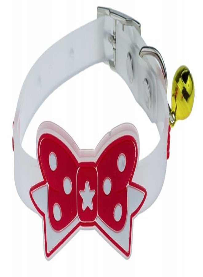 KittuPet طوق كلاب كيتو بيت اللطيف | طوق للجراء | طوق للقطط مع جرس، طوق مطاطي صغير مطبوع عليه ربطة عنق حمراء - Image 1